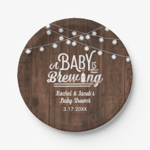 Assiettes En Carton Le bébé rustique brasse le Baby shower