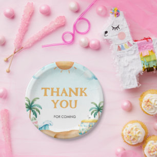 Assiettes En Carton Le Big One, Surf anniversaire