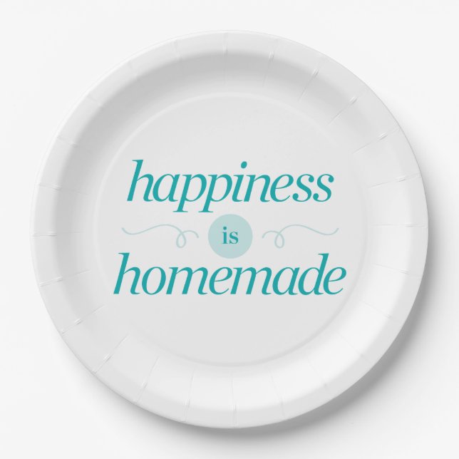 Assiettes En Carton Le bonheur est fait maison (Devant)