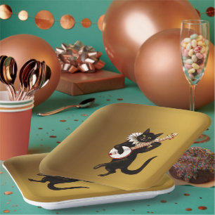 Assiettes En Carton Le Chat Musical,
