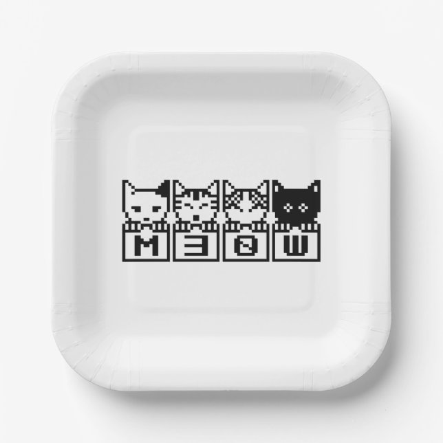 ASSIETTES EN CARTON LE CHATS M30W 8 BITS (Recto)