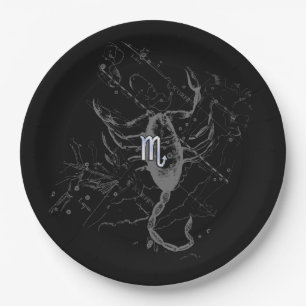 Assiettes En Carton Le chrome comme le zodiaque de Scorpion se