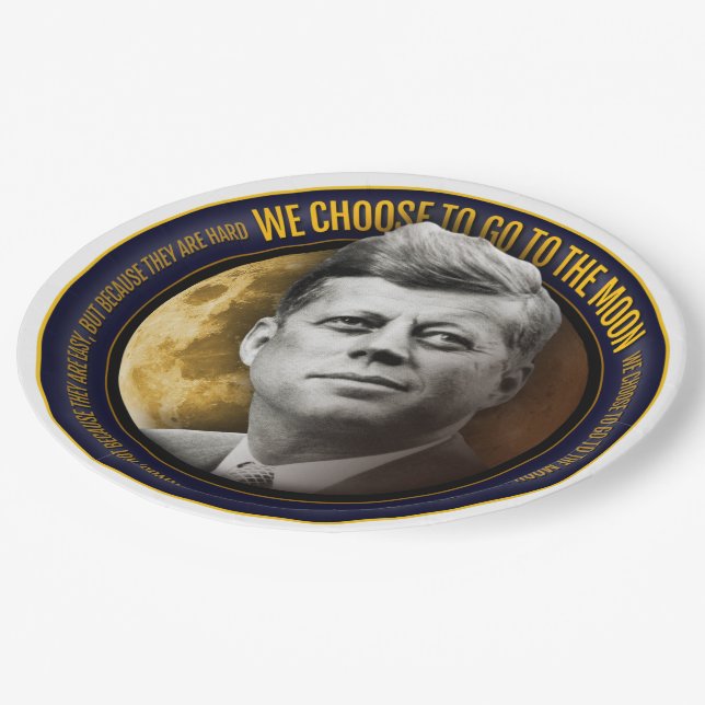 Assiettes En Carton Le cinquantième anniversaire JFK d'Apollo 11 nous (Angle)