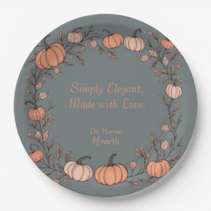 Assiettes En Carton Le coeur de la récolte (gris)
