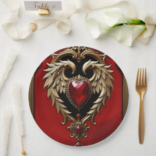 Assiettes En Carton Le coeur gothique du feu et de l'or