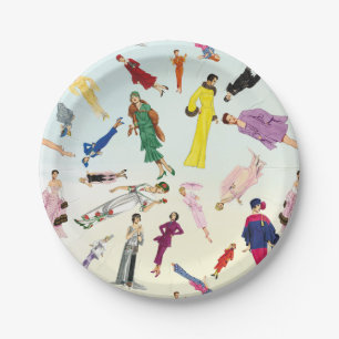 Assiettes En Carton Le cru d'amusement habille le motif d'illustration