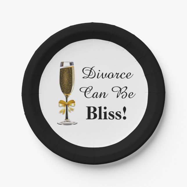 Assiettes En Carton Le Divorce peut être la fête des Bliss (Devant)