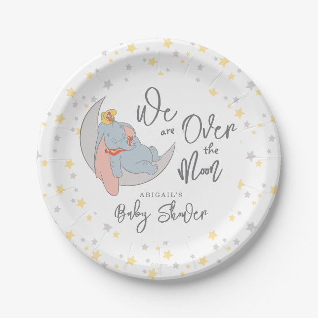 Assiettes En Carton Le Dumbo de Disney | Au-dessus de la lune (Devant)