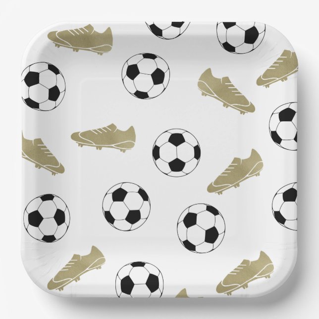 Assiettes En Carton Le Football Classique Nettoie Les Ventilateurs De  (Recto)