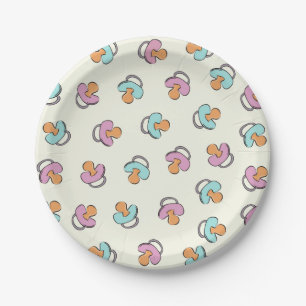 Assiettes En Carton Le genre adorable de tétine indiquent le baby