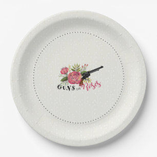 Assiettes En Carton Le genre d'armes à feu ou de roses indiquent le