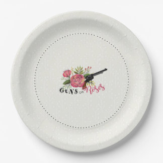 Assiettes En Carton Le genre d'armes à feu ou de roses indiquent le