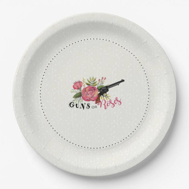 Assiettes En Carton Le genre d'armes à feu ou de roses indiquent le (Devant)