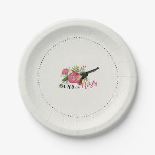 Assiettes En Carton Le genre d'armes à feu ou de roses indiquent le