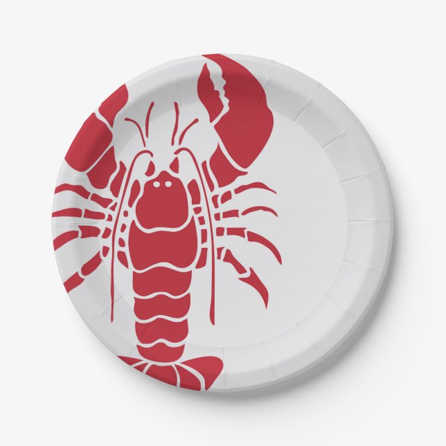 Assiettes En Carton Le homard font la plaque à papier (Devant)