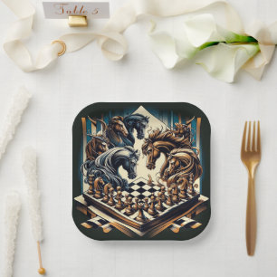 Assiettes En Carton Le jeu des chevaliers - les échecs rencontre l'ima