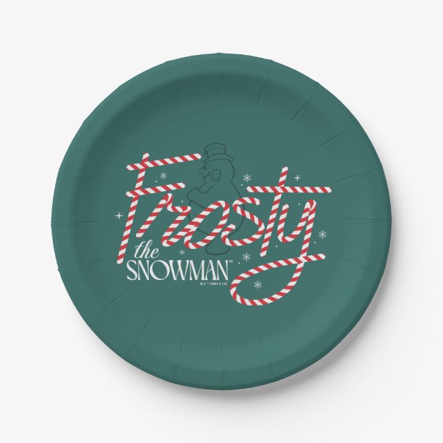 Assiettes En Carton Le logo du Sucre de canne Snowman Frosty (Devant)