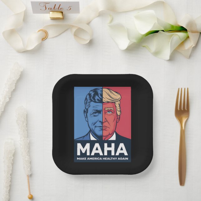 Assiettes En Carton Le MAHA rassure l'Amérique Trump 2024 (Mariage)