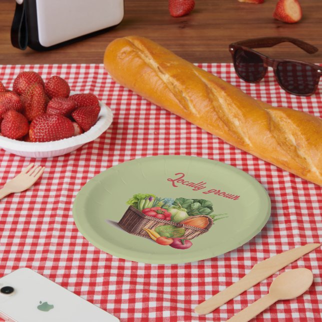 Assiettes En Carton Le marché des agriculteurs Baby shower cultivé loc (Pique-nique)