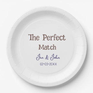 Assiettes En Carton le mariage parfait gris nom date bleu