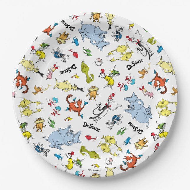 Assiettes En Carton Le monde du Dr Seuss Motif (Devant)