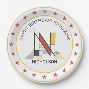 Assiettes En Carton Le néoplasticisme est un monogramme élégant. Lettr