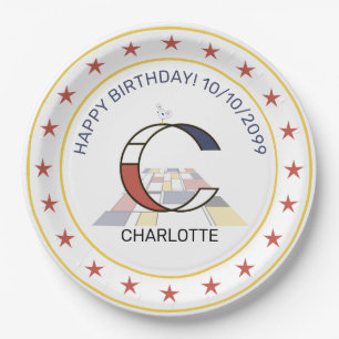 Assiettes En Carton Le néoplasticisme est un monogramme élégant. Lettr