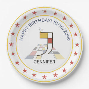 Assiettes En Carton Le néoplasticisme est un monogramme élégant. Lettr