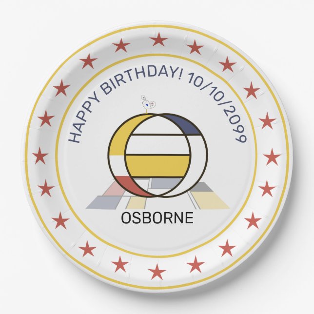 Assiettes En Carton Le néoplasticisme est un monogramme élégant. Lettr (Devant)