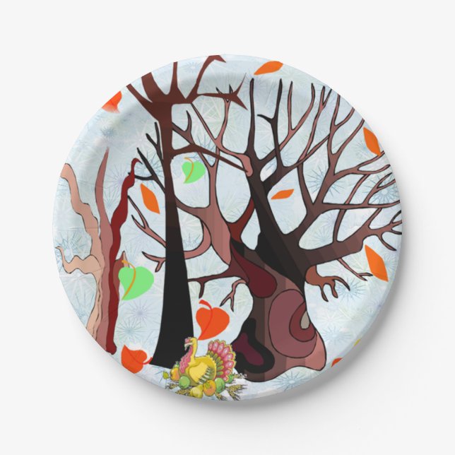 Assiettes En Carton Le pays des merveilles de l'automne (Devant)