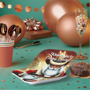 Assiettes En Carton Le Père Noël dans un Noël Casquette occidental