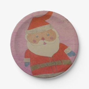 Assiettes En Carton Le père noël vintage