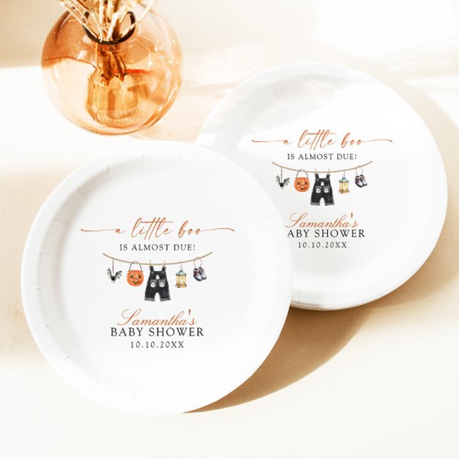 Assiettes En Carton Le Petit Boo Est Presque Dû Baby shower Halloween (Créateur téléchargé)