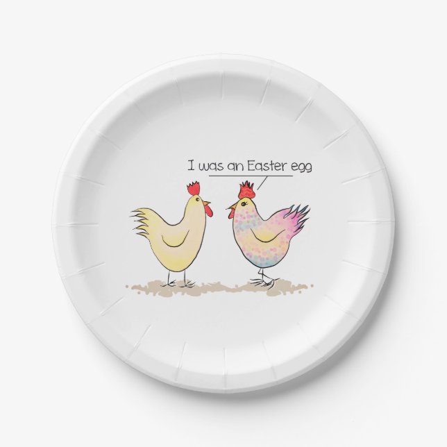 Assiettes En Carton Le poulet amusant était une plaque de papier de pâ (Devant)