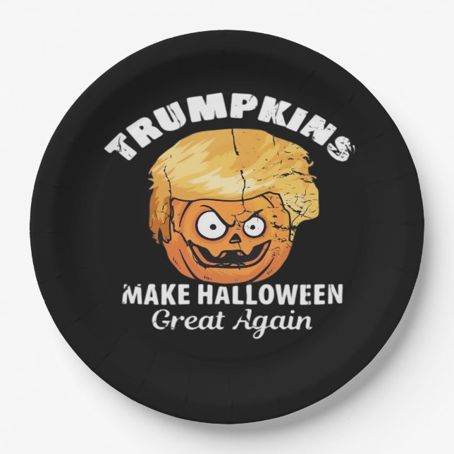 Assiettes En Carton Le président Funny Trumpkins Halloween (Devant)