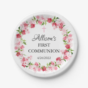 Assiettes En Carton Le printemps fleurit la communion florale