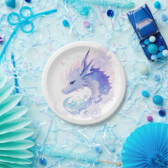 Assiettes En Carton Le rêve d'anniversaire d'Enchanted Dragon (Fête)