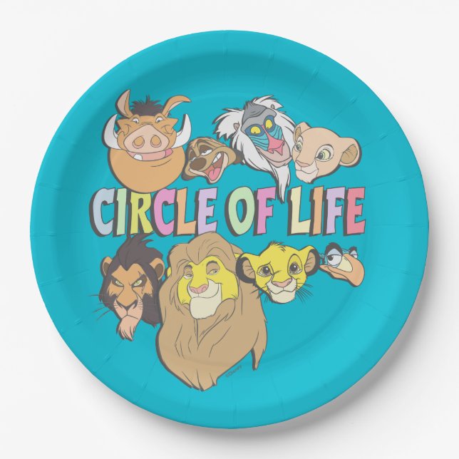 Assiettes En Carton Le Roi Lion | Cercle de vie (Devant)