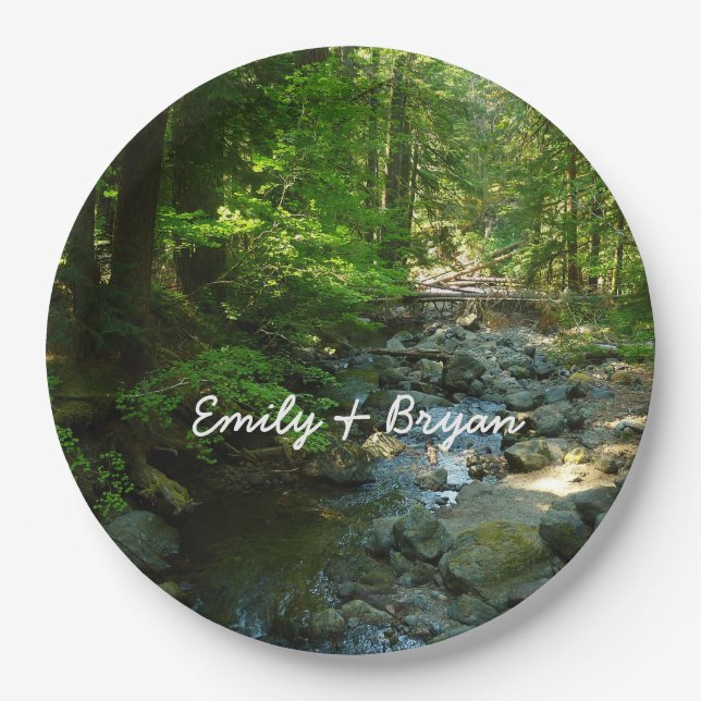 Assiettes En Carton Le ruisseau Laughwater au parc national Mount Rain (Devant)