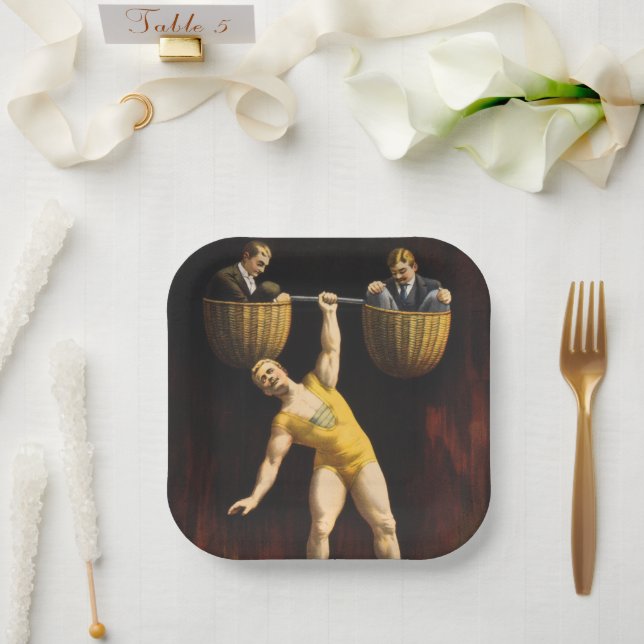 Assiettes En Carton Le Sandow Eugen Sandow Vaudeville Weightlifter (Mariage)