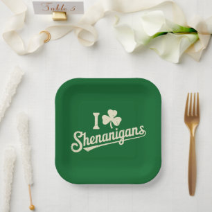 Assiettes En Carton Le Shamrock de Green Funny Irish Patty Saint Patri