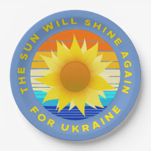 Assiettes En Carton Le Soleil resplendira pour le tournesol ukrainien