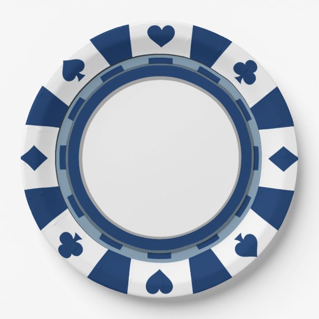 Assiettes En Carton Le style de la fête du joueur de poker (Devant)
