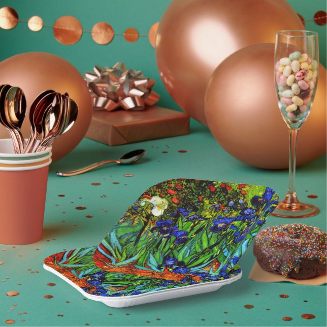 Assiettes En Carton Le tableau de Van Gogh, Irises (Multi)