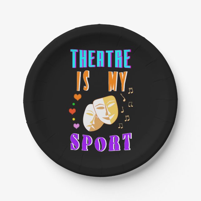 Assiettes En Carton Le Théâtre Est Mon Acteur Sport Drame (Devant)