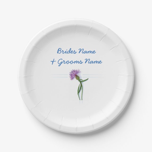 Assiettes En Carton Le traditionnel écossais et le celtique Mariage ch (Devant)