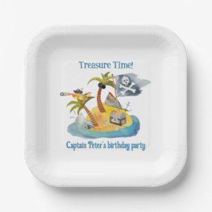 Assiettes En Carton Le trésor du capitaine Pirate fête d'anniversaire