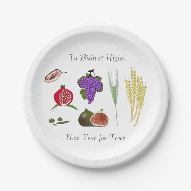 Assiettes En Carton Le TU Bishvat (Devant)