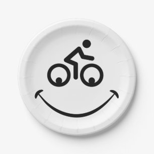Assiettes En Carton Le visage de la bicyclette. Race tour, vélo de co