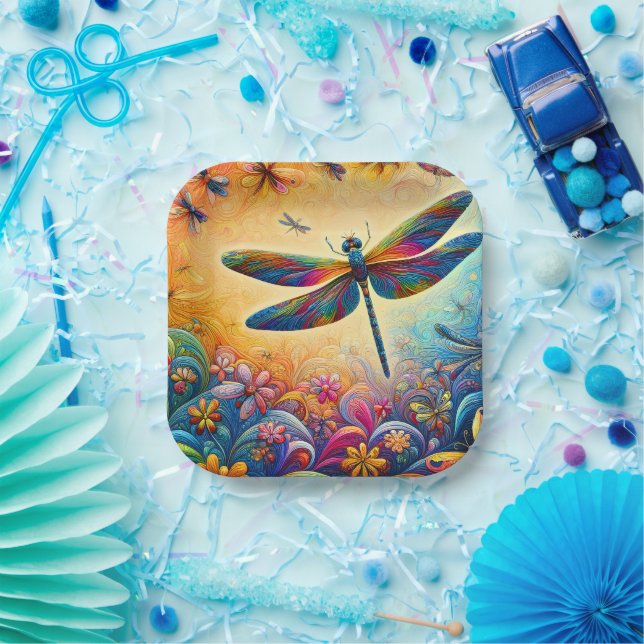 Assiettes En Carton Le voyage de la libellule (Fête)